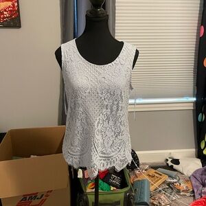 Cleo Cream Cropped Asymmetrical Tank Top